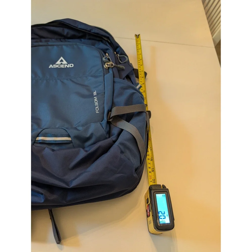 Ascend Backpack Blue Folsom 39L Technical Hiking Travel Laptop Bag Rugged